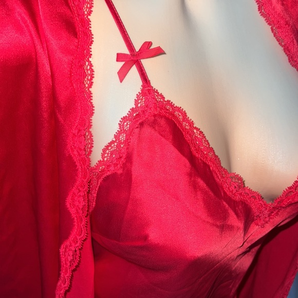 Victoria secret 2 piece set pajama silk satin dress and robe coverup bow… - Picture 4 of 7